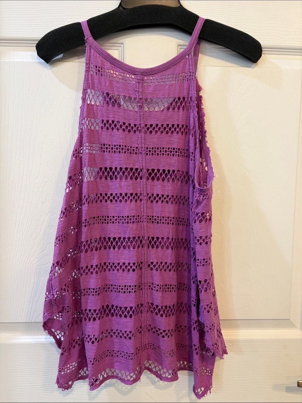We The Free Purple Crochet Openwork Tank Top